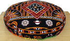 ICC Large Hippie Mandala Round Floor Pillow Cover Ottoman Pouf Cover Daybed Oversized Cotton Cushion Cover with Heavy Duty Zipper Seating Ottoman Poufs Dog-Pets Bed (Yellow Burning Sun, 35" Round)