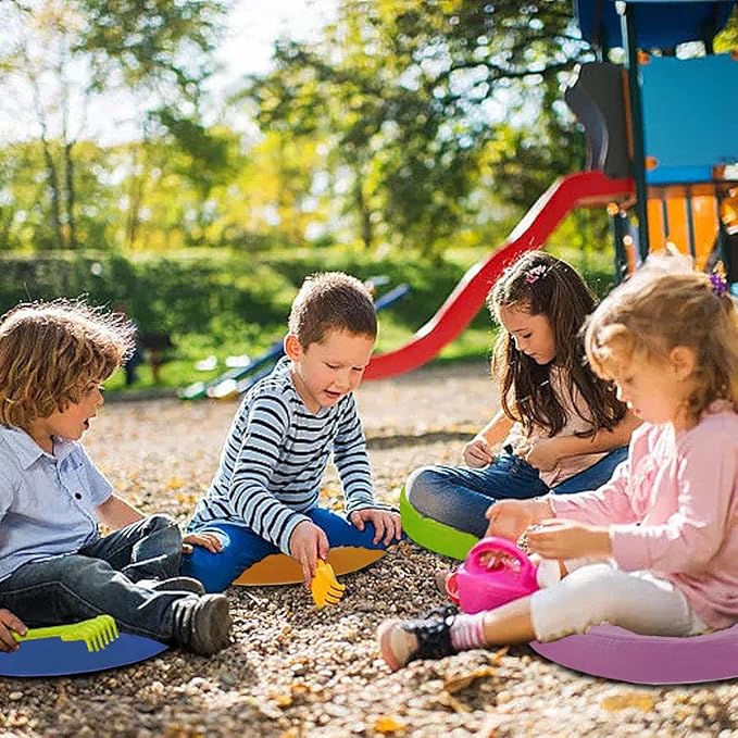 8 Pcs Flexible Seating Floor Cushions Colored Round Floor Cushions, 13.8 inch Foam Circle Seats Waterproof Foam Floor Seat for Learning Sitting Daycare School Chair