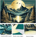 Generleo Mountain Moon Tapestry Forest Tree Tapestries Nature Landscape Tapestries Vintage Aesthetic Tapestry Wall Hanging for Bedroom Decor