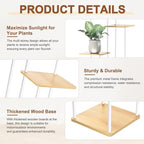 6 Tier Plant Stand Indoor Outdoor, Wood Metal Corner Shelf, Multiple Flower Pot Rack Holder Shelves, Planter Shelf Display Storage Organizer White