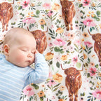 ittle Jump Muslin Swaddle Blankets for Boys Girls, 2 Pack Receiving Baby Blanket Large 47 x 47 inches, Soft Breathable Swaddling Wrap for Unisex Newborn (2 Pack Cow Girls)