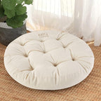 Big Hippo Floor Pillow Cushion, 22 Inch Round Seat Cushions Thick Meditation Cushion for Yoga Living Room Sofa Balcony Indoor & Outdoor (Beige)
