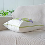 vctops Farmhouse Calla Lily Cotton Tufted Throw Pillow Cover Spring Floral Embroidery Pillowcase Soft Square Cushion Case for Sofa Couch Bed Chair (Purple C,18"x18")