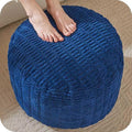 Round Stuffed Pouf, Corduroy Poufs with Foam Chunk Filling,26 X 18 Inches Floor Poufs Foot Rest for Living Room