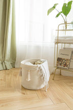 Mkono Woven Storage Basket Decorative Natural Rope Basket and Cotton Rope Basket Boho Cute Decor and Organizer for Nursery, Baby Toys, Blanket