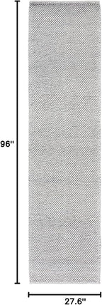 SAFAVIEH Natura Collection Runner Rug - 2'3" x 8', Silver, Handmade Wool Blend, Textured Design, Ideal for Living Room, Bedroom, Dining Space (NAT425G)