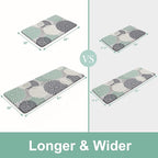 KIMODE Cushioned Anti Fatigue Rugs Sets of 2, Ergonomic Standing Kitchen Mat 2PCS, Boho Kitchen Mats for Floor Stain Resistant, Non Slip Kitchen Sink Rug Waterproof, 20"x32"+20"x47", Teal