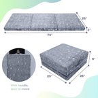 MeMoreCool Glow Dinosaur Foldable Floor Mattress for Kids, Trifold Nap Mat for Toddlers, Portable Daycare Sleeping Futon or Floor Bed, 75x25 Inch