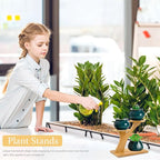 XXXFLOWER Bamboo Plant Stand ,3 Tiers Indoor Succulent Windowsill Shelf - Small Tabletop Plant Holder for Home, Office, Living Room, Bedroom Decoration 1pc