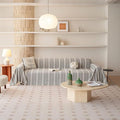 VClife Chenille Sofa Cover Bohemian Striped Pattern Couch Cover for Oversized Sofa - Gray Creamy White Textured Sofa Slipcover Washable Furniture Protector for Couch Decorative Couch Cushion Cover