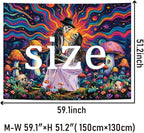 Heopapin Blacklight Skeleton Couple Tapestry UV Reactive The Lovers Skull Wall Hanging Tapestry Romantic Cosmos Galaxy Aesthetic Tapesties for Living Room Bedroom 59.1L x 51.2W