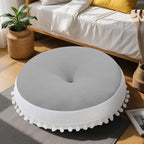 Large Floor Pillow Kids Round Floor Cushion Seating, 20 inches Big Circle Pillow, Round Floor Pillows Seating for Children, Oversized Mat for Reading Nook Teepee Playroom Nursery, Light Grey