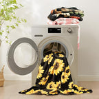 MACEVIA Sunflower Blankets Gifts for Women, Flannel Fleece Sunflower Gift, Floral Throw Blanket for Couch Bed Sofa, Soft Cozy Warm Lightweight Blankets for Travel Camping 260GSM (50"x60")