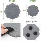 Plant Saucer for Indoors, 2 Packs 8 inch, Diatomaceous Earth Pot Saucers No Holes, Instant Dry Plant Drainage Trays for Pots, Dark Gray