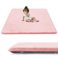 1.3" Thick Baby Play Mat for Floor, 79x79 Playpen Mat, Pro Soft Flannel Foam Mats Toddler Infant Kids Crawling for Nursery Rug Playroom Living Room Waterproof Easy Care Non-Slip (Pink)