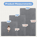1.3" Thick Baby Floor Play Mat 79x158, Basic Padded Foam Mat for Tummy Time Crawling, Non Slip Cushioned for Babies Toddlers Infants Kids (Dark Grey)