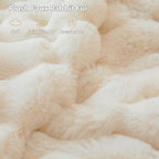 LIFEREVO Luxury Fluffy Faux Rabbit Fur Throw, Plush Fuzzy Bubble Blanket for Couch Sofa, Soft Cute Furry Bed Blanket Home Decoration, Shaggy Ivory Throw for Bedroom Living Room Office, 50x60, Beige