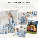 LURKA Checkered Sherpa Fleece Throw Blanket – Soft and Cozy, Medium Weight for All Season, Plush Throw for Couch, Bed, Dorm & Pets, Glacier, 60x80 Inches