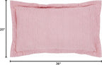 Better Trends Jullian Collection is Super Soft and Light Weight in Bold Stripes Design 100% Cotton Tufted Unique Luxurious Machine Washable Tumble Dry, King Sham, Pink