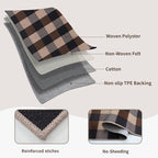 Tangsoo Checkered Easy Jute Rug 5x7 Large Washable Area Rug for Dining Room,Non-Slip Black Brown Indoor Outdoor Rug,Modern Thin Mat Outdoor Carpet for Living Room Bedroom Patio