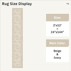 Runner Rug 2x12 Washable Non-Slip Hallway Runner Rugs for Kitchen Bathroom Laundry Room Beige Vintage Floor Carpet Runners for Hallways Entryway