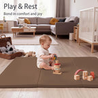 Foam Baby Play Mat: PU Leather Waterproof Kids Trifold Floor Playmat - Large Play Mat for Playpen Fodable Mattress Soft Toddler Mattress Infant Cushion for Preschool