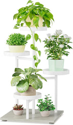 iDavosic.ly 4 Tier Plant Stand Indoor, Tiered Corner Flower Holder Shelf Outdoor, Metal Tall Orchid Display Rack for Patio Porch Garden Balcony Office Living Room, Space Saving, White