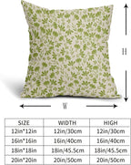 Lime Green Floral Pillow Covers 18x18 Set of 2 Vintage Rustic Old Style Cute Small Flower Green Cream Print Decorative Outdoor Pillowcases Farmhouse Throw Cushion Case Decor for Couch Sofa Bed