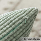 Home Brilliant Spring Pillow Covers Green 20x20 Super Soft Striped Velvet Throw Pillows for Couch Living Room Decor, Set of 2, 20 x 20 Inch, Mint
