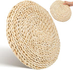 Hand-Woven Round Meditation Cushion Set 3 Pcs Japanese Floor Pillows for Yoga Comfortable Sitting Cushions for Living Room and Dining Room