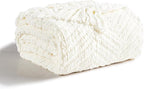CREVENT 50"X60" Farmhouse Breathable Soft Chenille Knitted Textured Throw Blanket for Couch Chair Bed, Boho Home Decor for Living Room (Ivory)