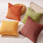 Topfinel Fall 20x20 Set of 4 Couch Decorative Pillow Covers,Modern Burnt Orange Yellow Green Gradient Corduroy Throws Pillow Case,Rustic Western Cushion Covers for Bed Sofa Living Room Home Decor