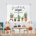 XLDLIOO Mental Health Wall Tapestry, Growth Looks Different for Everyone Inspirational Wall Tapestry Hanging for Classroom, Motivational Tapestries Decor Art for Therapy Counselor Office 40x30in