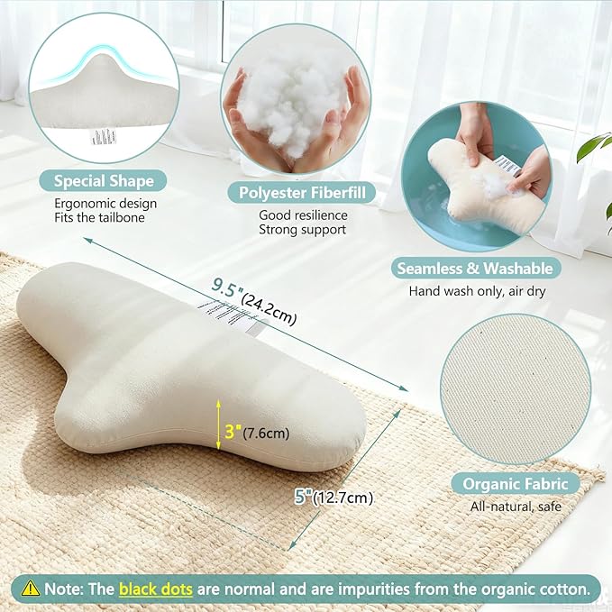 Meditation Cushion, Floor Pillows for Sitting, Organic Yoga Mats Ergonomic Meditation Seat Cushions, White Yoga Body Pillow for Men Women, Adults Portable Travel Meditation Back Support Floor Pad
