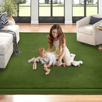 Baby Play Mat for Floor Nursery Muscle Area Rug Playroom Rug 47"x47" Memory Foam 1.3" Thick Crawling Mat for Babies,Toddlers, Infants,Kids(Moss Green)