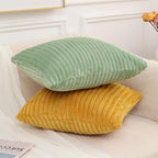 Simmore Decorative Spring Throw Pillow Covers 16x16 Set of 2, Soft Natural Plush Flannel Double-Sided Fluffy Couch Pillow Covers for Sofa Living Room, Sage Green