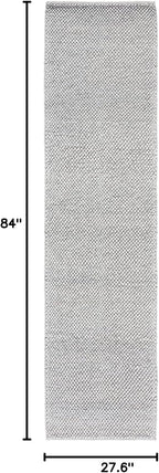 SAFAVIEH Natura Collection Runner Rug - 2'3" x 7', Silver, Handmade Wool Blend, Textured Design, Ideal for Living Room, Bedroom, Dining Space (NAT425G)