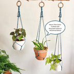 Set of 3 Macrame plant hanger for pots 4-10” live plants indoor and outdoor decor hanging plant holder Boho décor Plant stand Indoor plant shelf for Hanging planter for plant pots (Coastal Breeze)