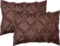 Elegant Comfort 2-Pack Sham Set Pinch Pleat Design, 1500 Premium Hotel Quality Microfiber, Stylish Design-Easy Care, Wrinkle and Stain Resistant, 2-Piece Sham Set, Pleated King, Brown