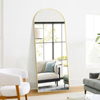 Full Length Arched Mirror, 70"x24" Standing Floor Full Body Mirror for Wall with Aluminum Alloy Frame for Bedroom, Living Room, Dressing Room(Gold)