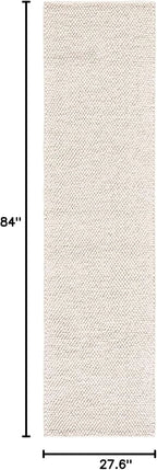 SAFAVIEH Natura Collection Runner Rug - 2'3" x 7', Beige & Ivory, Handmade Wool Blend, Textured Design, Ideal for Living Room, Bedroom, Dining Space (NAT425B)