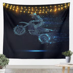 Erosebridal Boy Dirt Bike Tapestry Motocross Rider Wall Hanging Motorbike Sport Game Wall Blanket Motorcycle Extreme Sport Bedroom Decor Medium 59x59