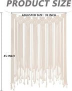 RLoncomix Boho Macrame Wall Hanging, Large Woven Tapestry Wall Art Bohemian Cotton Handmade Macrame Backdrop for Wedding Living Room Gallery Bedroom, Beige, 39"x 45"
