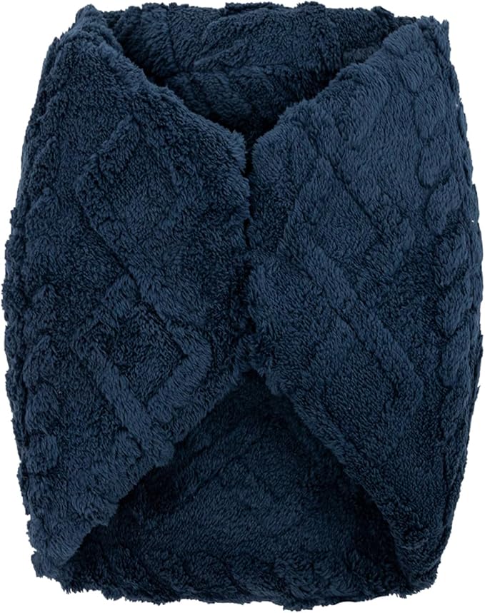 Unstuffed Pouf Ottoman Cover Handmade Footstool Ottoman Storage Solution Floor Pouf Footrest Cushion 20Diameter x12Height Inches for Living Room Wedding Bedroom Navy Blue No Filler