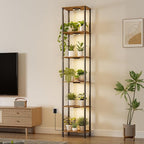 Bstrip Plant Stand Indoor with Grow Light, 81.3" Tall Indoor Plant Shelf, 6 Tier Flower Stand with Plant Light Full Spectrum, Metal Plant Holder with Light, lighted Plant Rack for Home, Corner, Patio
