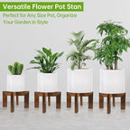 4 Pack Wood Plant Stand Indoor Holders for Plants, Sturdy Flower Pot Stands Plants Shelf, Wooden Stool for Patio Plant Stand, Fit 5-18 Inch Variety Flower Pots, Easily Assemble