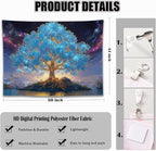 YJDYJD Tree of Life Wall Tapestry – Spiritual Boho Wall Hanging with Celestial Sky and Nature Design, Inspirational Meditation Wall Art and Nature Decor for Bedroom, Living Room, or Yoga Room