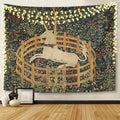 Semtomn Tapestry Artwork Wall Hanging Medieval Vintage Hunting Unicorn Captivity 60x80 Inches Home Decor Tapestries Mattress Tablecloth Curtain Print