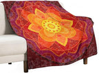 Red Mandala Throw Blanket Bright Circular Ethnic Pattern Native Indian Ornament Blanket for Sofa Bed Couch Chair Or Dorm 30"x40"