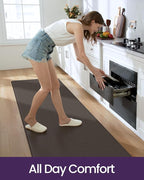 DEXI Kitchen Floor Mats Cushioned Anti Fatigue, 23x94, Large Long Standing Runner Rug Waterproof, Comfort Memory Foam Padded for Front Sink Laundry, Brown